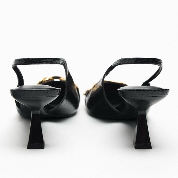 Brand new Zara Embellished Heeled Slingback Shoes - Picture 4 of 8